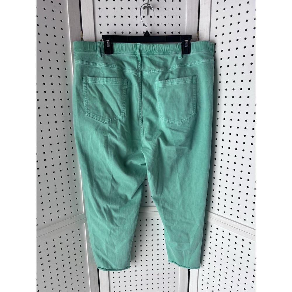J Jill Denim 18R High Rise Straight Leg Crop Jean Green Beach Glass Pants - Picture 4 of 6